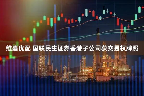 维嘉优配 国联民生证券香港子公司获交易权牌照